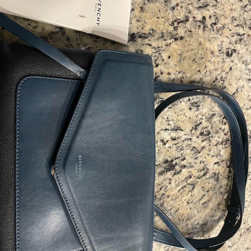 Givenchy Blue and Black Crossbody Bag with Structured Silhouette